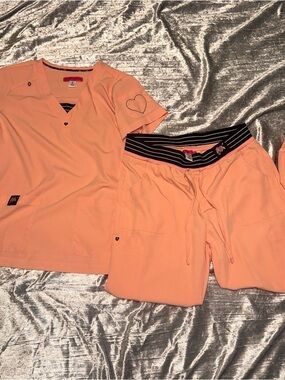 Betsey Johnson Peach Scrub Set